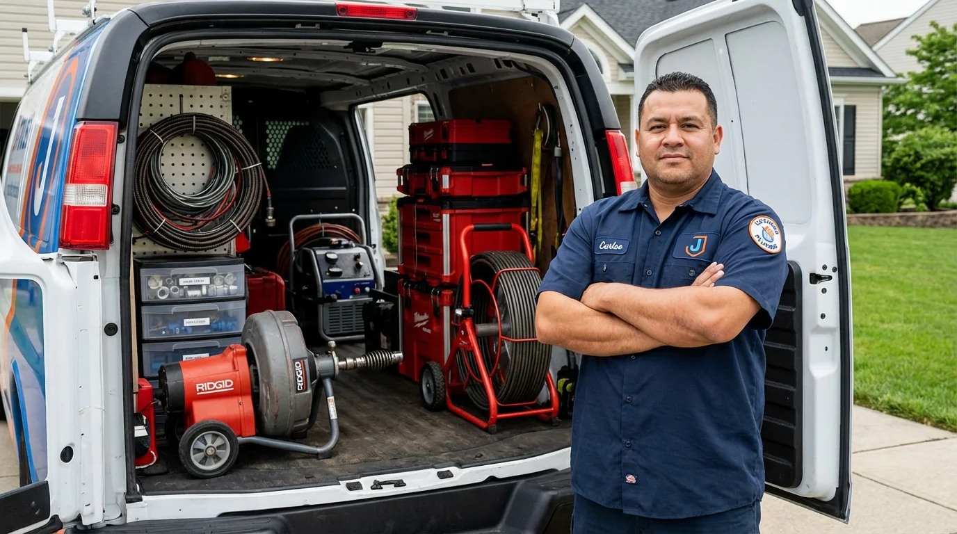 Professional drain cleaning equipment and Johns Plumbing LLC plumber in Hollister