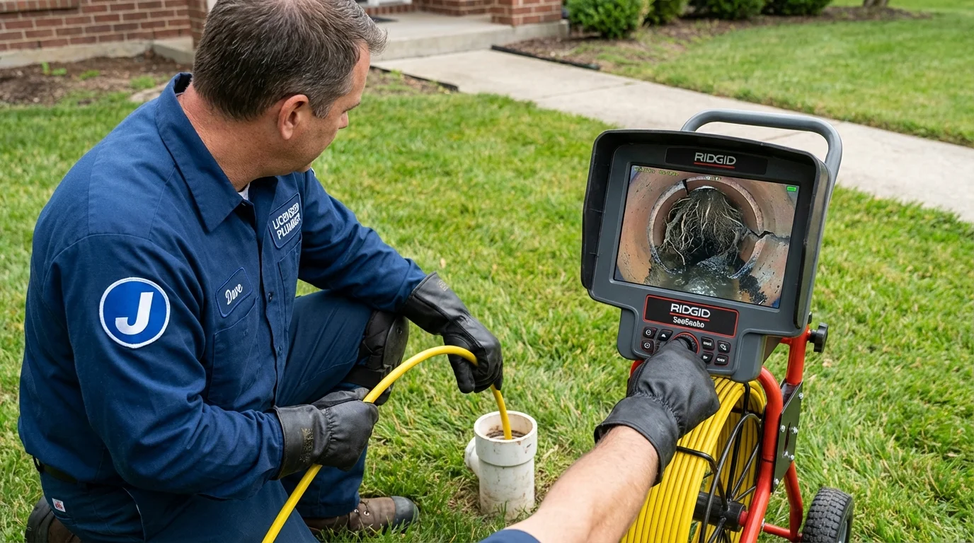 Sewer camera inspection being performed by Johns Plumbing LLC in Hollister